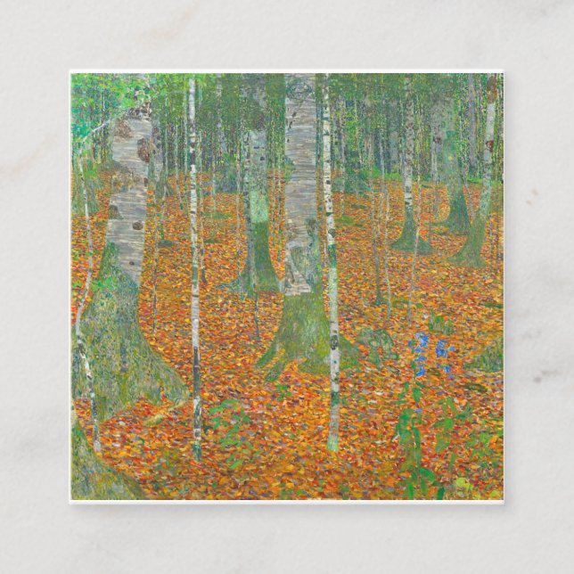 Gustav Klimt - Birch Forest Square Business Card (Front)