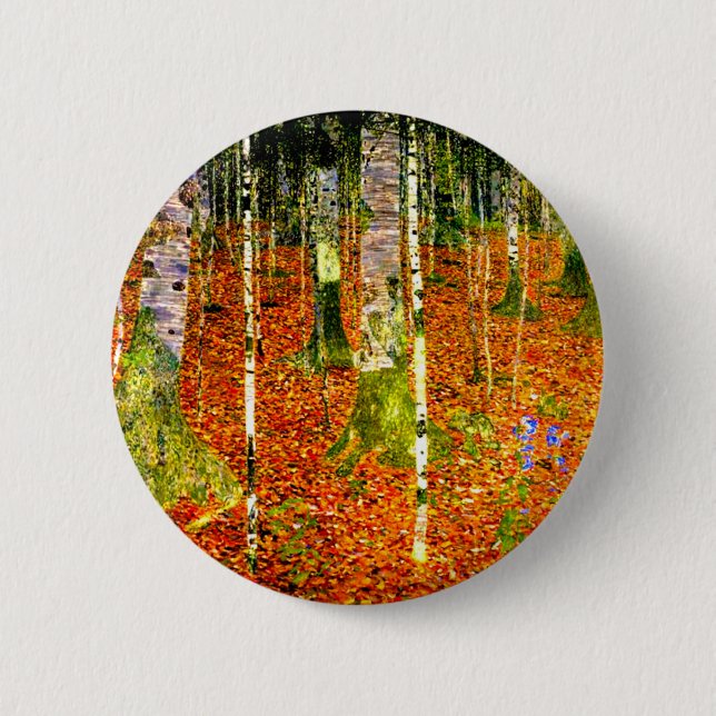 Gustav Klimt Birch Trees 6 Cm Round Badge (Front)