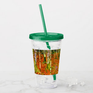 Gustav Klimt Birch Trees Acrylic Tumbler