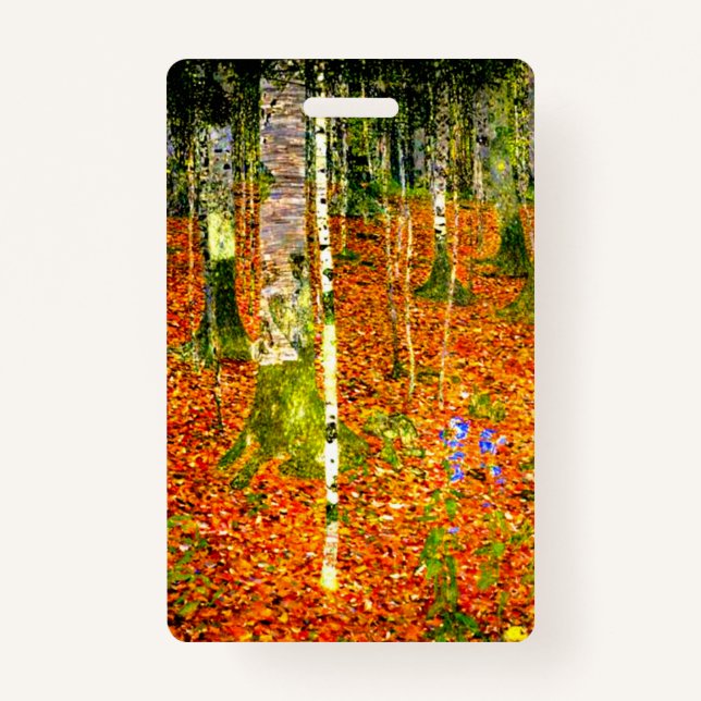 Gustav Klimt Birch Trees ID Badge (Front)