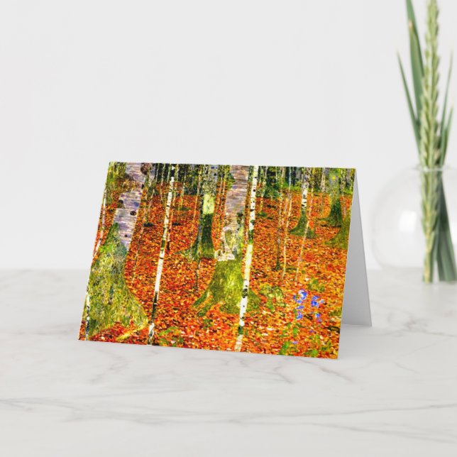 Gustav Klimt Birch Trees Invitation (Front)