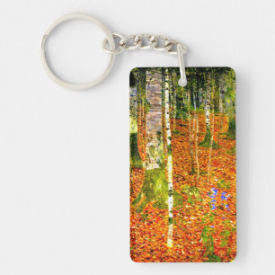 Gustav Klimt Birch Trees Key Ring