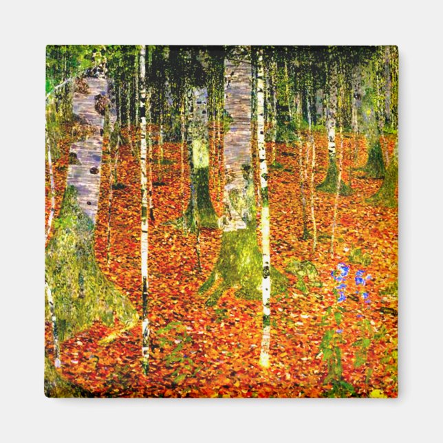 Gustav Klimt Birch Trees Magnet (Front)