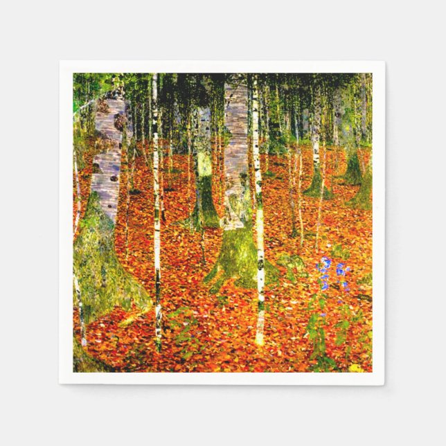 Gustav Klimt Birch Trees Napkin (Front)