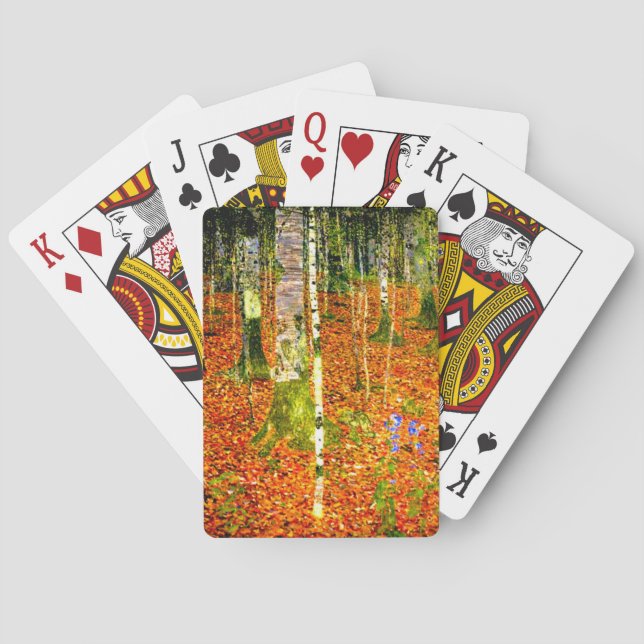Gustav Klimt Birch Trees Playing Cards (Back)