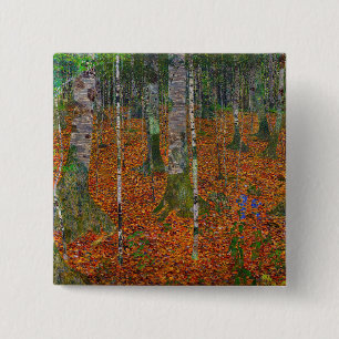 Gustav Klimt - Birch Wood 15 Cm Square Badge