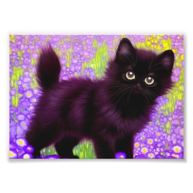 Gustav Klimt Black Kitten Photo Print (Front)