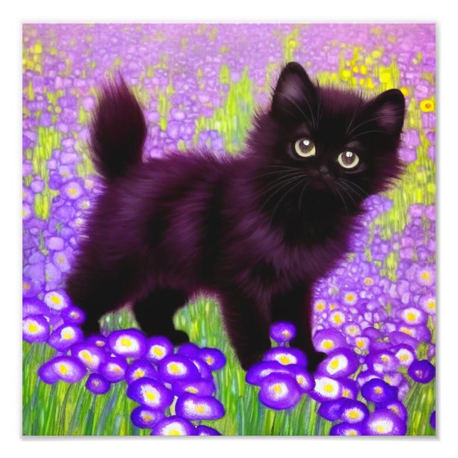 Gustav Klimt Black Kitten Photo Print (Front)