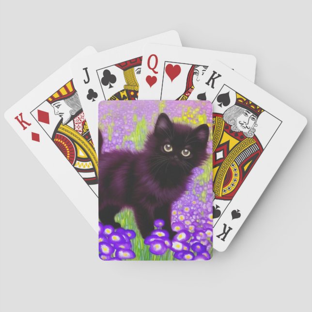 Gustav Klimt Black Kitten Playing Cards (Back)