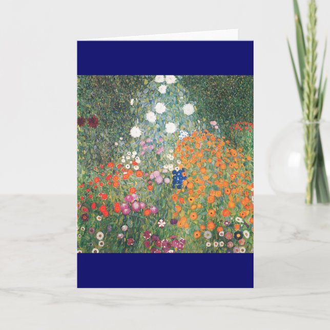 Gustav Klimt Blumengarten Holiday Card (Front)