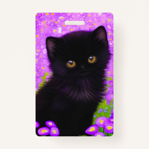Gustav Klimt Cat ID Badge