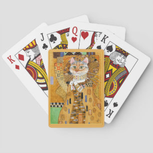 Gustav Klimt Cat in Gold spoof cards