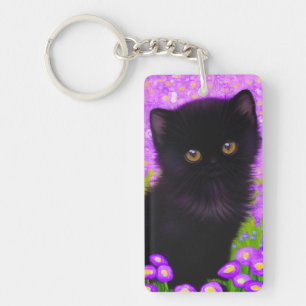 Gustav Klimt Cat Key Ring