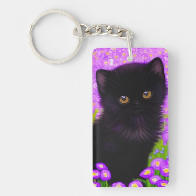 Gustav Klimt Cat Key Ring (Front)