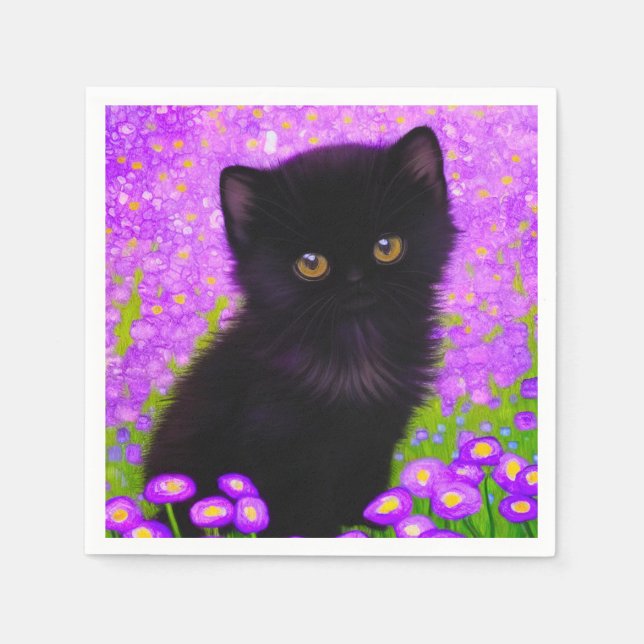 Gustav Klimt Cat Napkin (Front)
