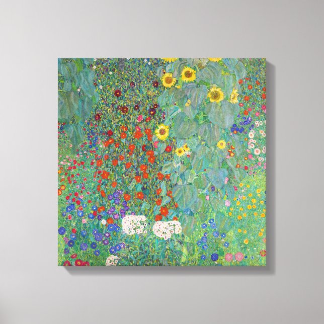 Gustav Klimt - Country Garden with Sunflowers Canvas Print (Front)