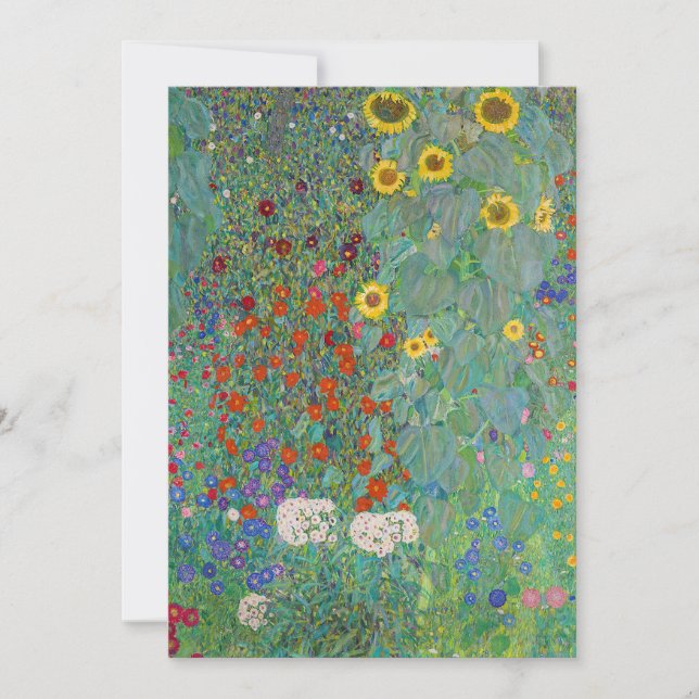 Gustav Klimt - Country Garden with Sunflowers Invitation (Front)