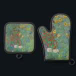 Gustav Klimt - Country Garden with Sunflowers Oven Mitt & Pot Holder Set<br><div class="desc">Country Garden with Sunflowers / Farm Garden with Sunflowers - Gustav Klimt in 1905-1906</div>