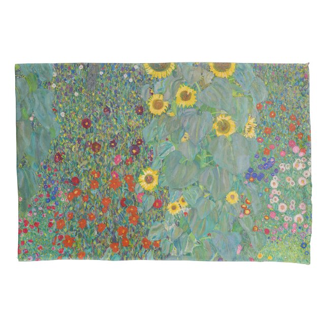 Gustav Klimt - Country Garden with Sunflowers Pillowcase (Front)
