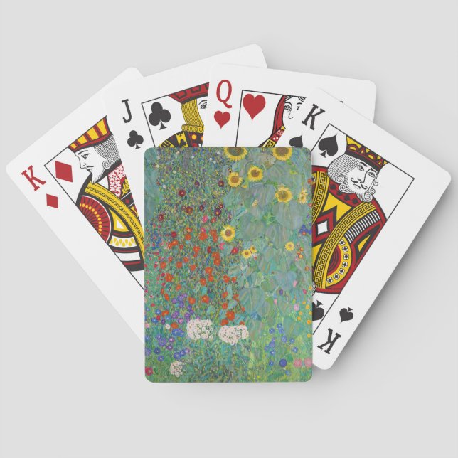 Gustav Klimt - Country Garden with Sunflowers Playing Cards (Back)