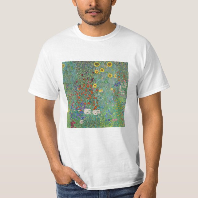 Gustav Klimt - Country Garden with Sunflowers T-Shirt (Front)