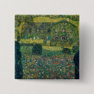 Gustav Klimt - Country House by the Attersee 15 Cm Square Badge