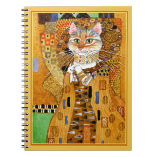 Gustav Klimt cute cat spoof notebook