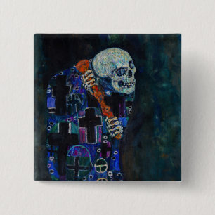 Gustav Klimt - Death and Life 15 Cm Square Badge