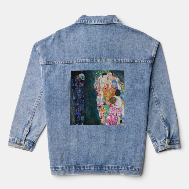 Gustav Klimt - Death and Life Denim Jacket (Back)