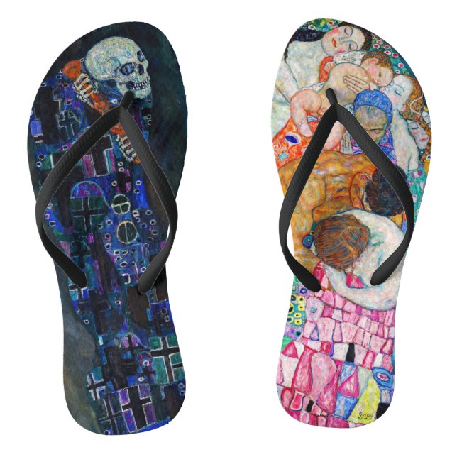 Gustav Klimt - Death and Life Jandals (Footbed)
