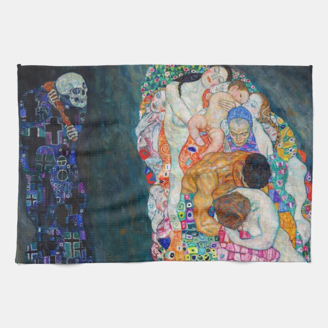 Gustav Klimt - Death and Life Tea Towel (Horizontal)