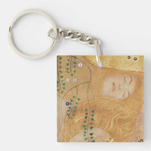 Gustav Klimt Detail of Water Serpents I Key Ring