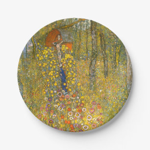 Gustav Klimt Farm Garden with Crucifix Paper Plate