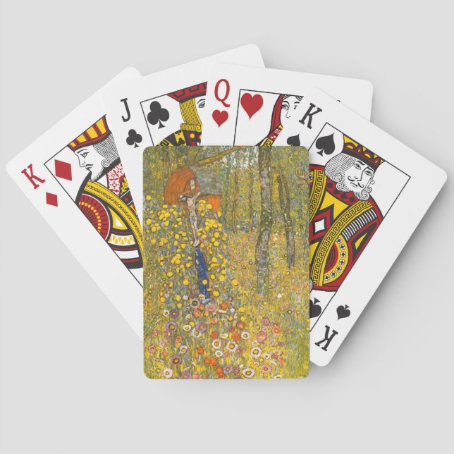 Gustav Klimt Farm Garden with Crucifix Playing Cards (Back)