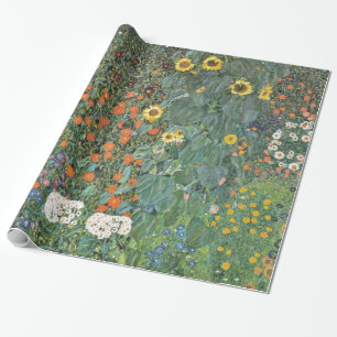 Gustav Klimt Farm Garden with Sunflowers GalleryHD Wrapping Paper