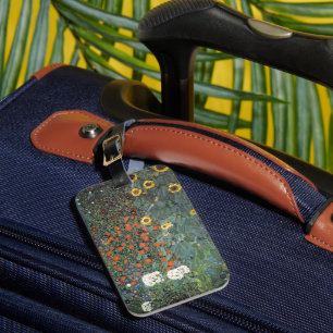 Gustav Klimt Farm Garden with Sunflowers Luggage Tag