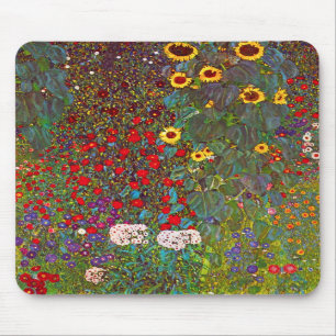 Gustav Klimt Farm Garden with Sunflowers Mouse Pad