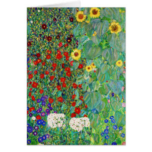 Gustav Klimt Farm Garden With Sunflowers Painting