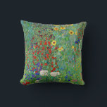 Gustav Klimt Farm Garden With Sunflowers Painting Cushion<br><div class="desc">Gustav Klimt Farm Garden With Sunflowers Floral Vintage Art Nouveau Painting</div>