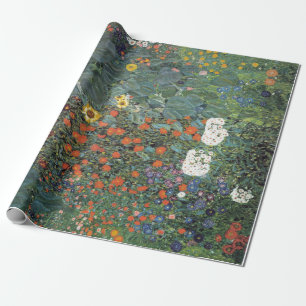 Gustav Klimt Farm Garden with Sunflowers Wrapping Paper