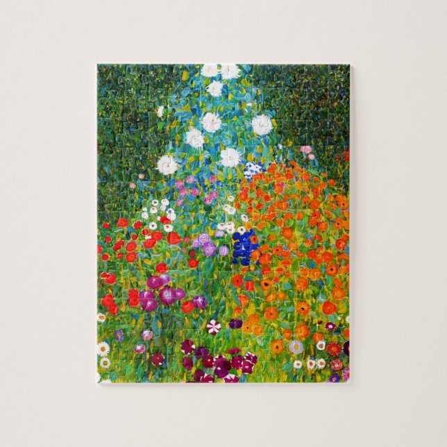 Gustav Klimt , "Farmhouse garden" Jigsaw Puzzle (Vertical)