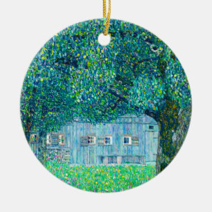 Gustav Klimt Farmhouse in Upper Austria Ceramic Tree Decoration