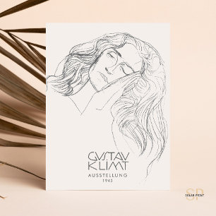 Gustav Klimt Female Portrait Drawnings Exhibition Postcard