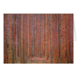 Gustav Klimt Fir Forest Tannenwald Red Trees