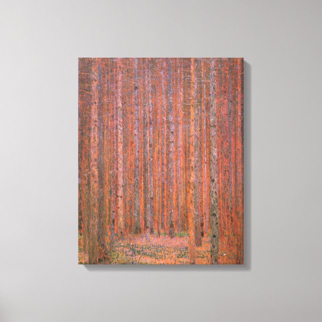 Gustav Klimt Fir Forest Tannenwald Red Trees Canvas Print (Front)