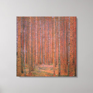 Gustav Klimt Fir Forest Tannenwald Red Trees Canvas Print