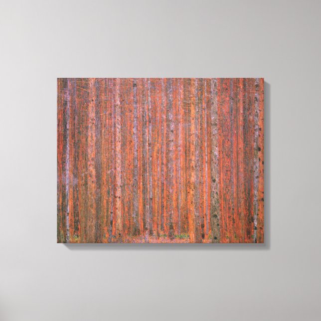 Gustav Klimt Fir Forest Tannenwald Red Trees Canvas Print (Front)