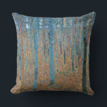 Gustav Klimt Fir Forest Tannenwald Red Trees Cushion<br><div class="desc">Vintage Gustav Klimt Fir Forest - Art Nouveau Red Trees This beautiful vintage paintings of trees is by master artist Gustav Klimt. The painting, called Fir Forest I, or Tannenwald, shows us a beautiful landscape with Red Fir Trees, through a dense forest. Gustav Klimt captured the feeling of vibrance in...</div>