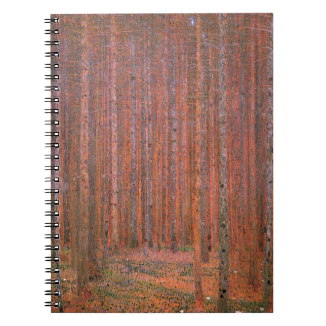 Gustav Klimt Fir Forest Tannenwald Red Trees Notebook (Front)
