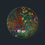 Gustav Klimt Flower Garden 6 Cm Round Badge<br><div class="desc">Button featuring Gustav Klimt’s oil painting Farm Garden with Sunflowers (1907). A beautiful garden of sunflowers and exquisite blue,  red,  purple,  pink,  and white flowers. A great gift for fans of Art Nouveau and Austrian art.</div>